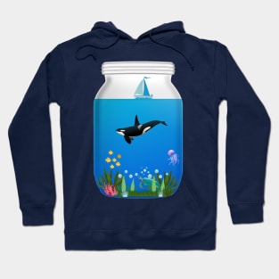 Sea world in a jar - Kawaii Hoodie